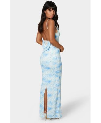 Women's Backless Lace Inset Maxi Dress