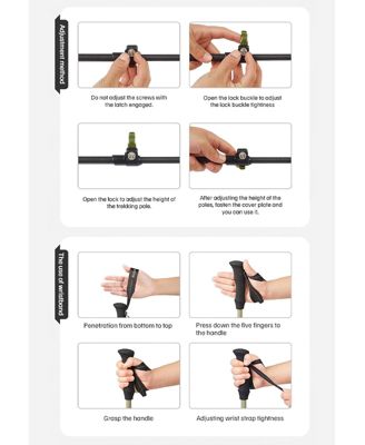 1pc Trekking Pole Carbon 169g Adjustable Ultra-Lightweight Hiking Sticks Walking Stick with Accessories for Outdoor,Navy Blue