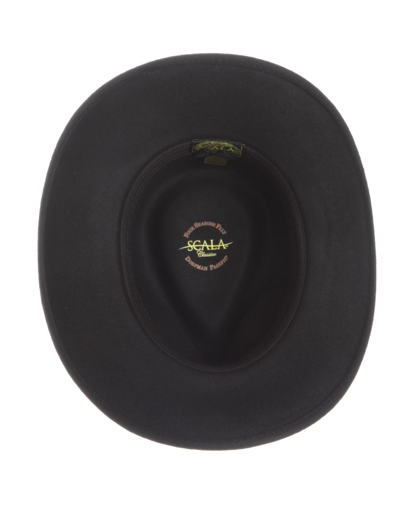 Мужской головной убор Scala Wool Felt Outback Overlay Hat, цвет: Чёрный — фото 4