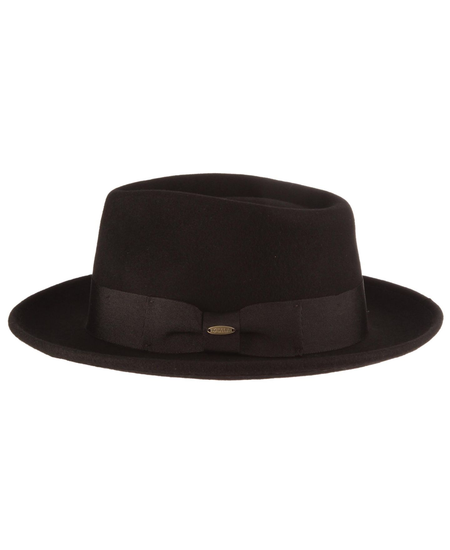 Мужской головной убор Scala Wool Felt Fedora Hat, цвет: Чёрный — фото 2