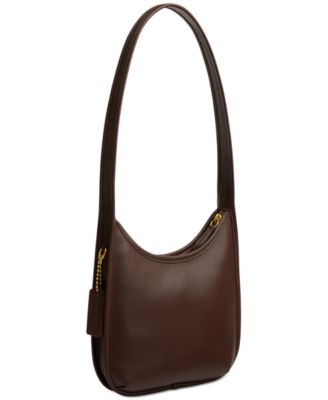 Small Leather Curve Zip Shoulder Bag