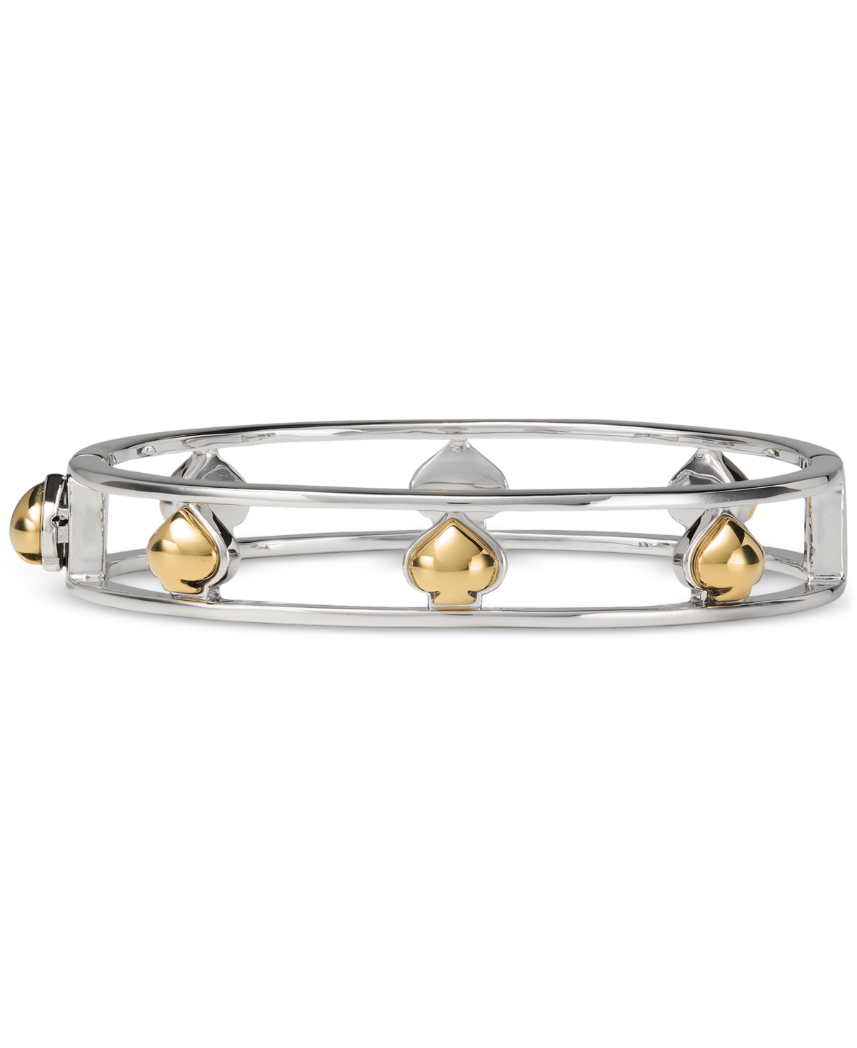 Kate Spade Two-tone Sculpted Spade Cut Out Bangle Bracelet In Multi