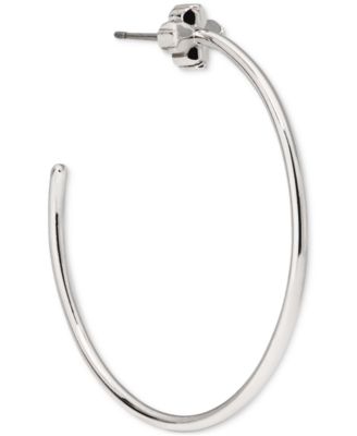 Spade Flower Medium Hoop Earrings, 1.63"