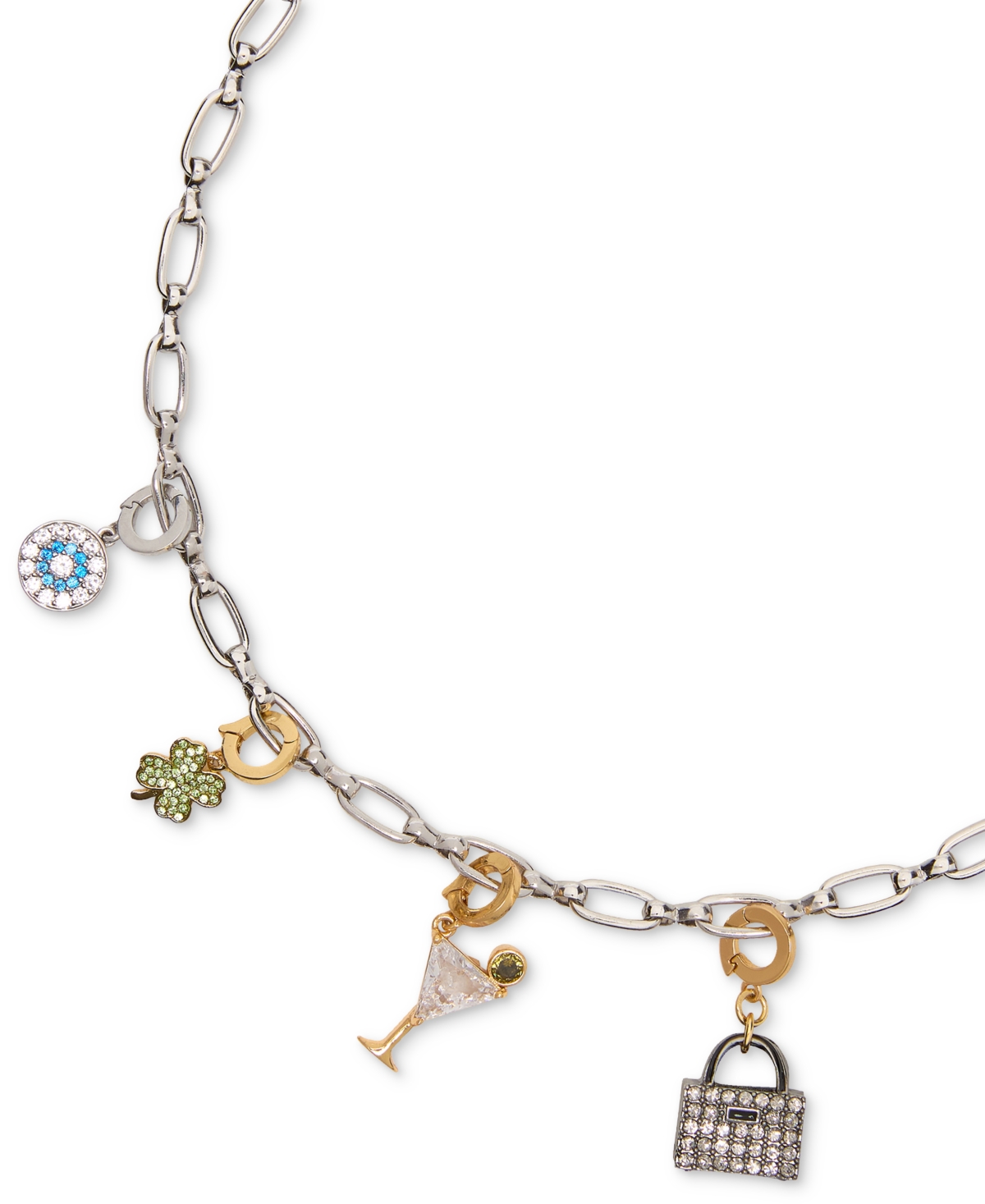 Kate Spade One In A Million Chain Charm Necklace, 16" + 3" Extender In Silver