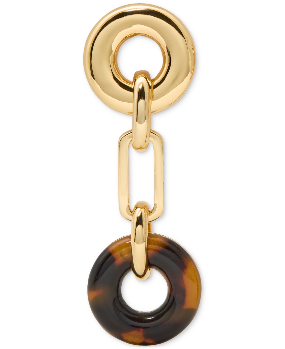 Kate Spade Gold-tone Interlock Tortoise Linear Earrings In Brown