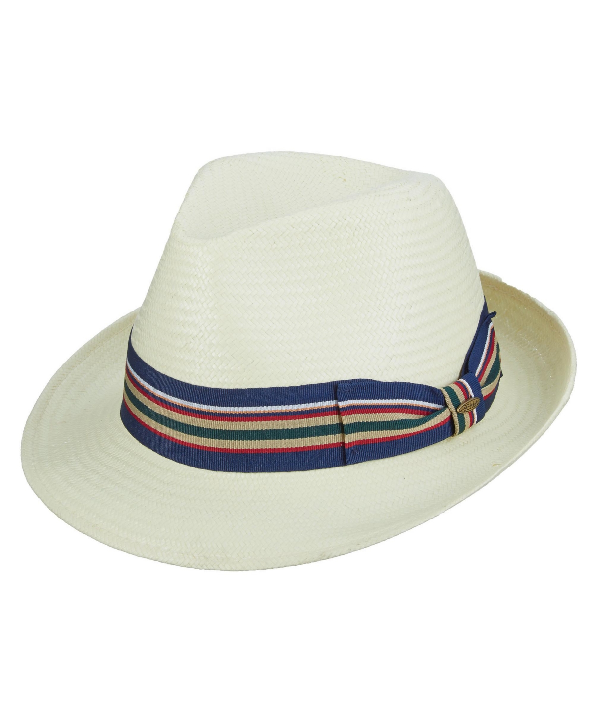 Scala Men's Bu Toyo Fedora Ribbon Hat In White