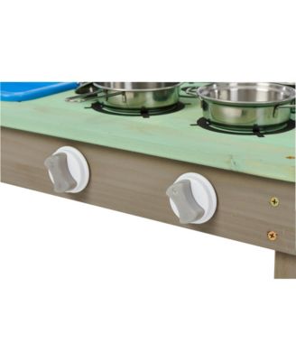 Wood Mud Kitchen with Water Play Set & Cooking Toys for Outdoor, Gift for 38