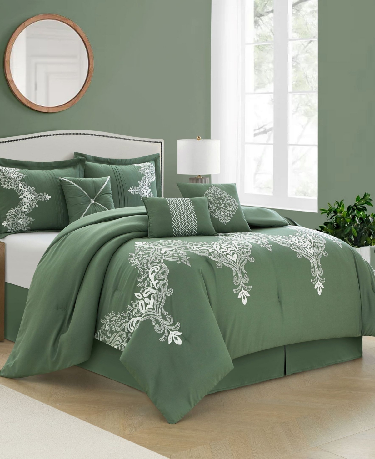 Stratford Park Fannie 7-piece Comforter Set, King In Green