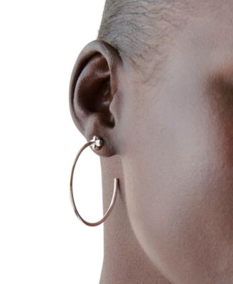 Spade Flower Medium Hoop Earrings, 1.63"