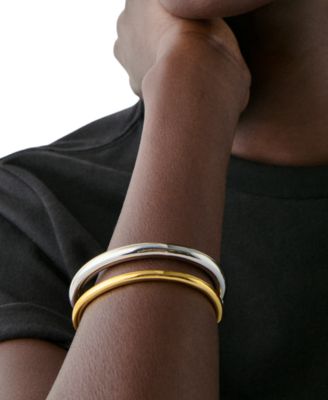 Two-Tone Interlock Cuff Bracelet