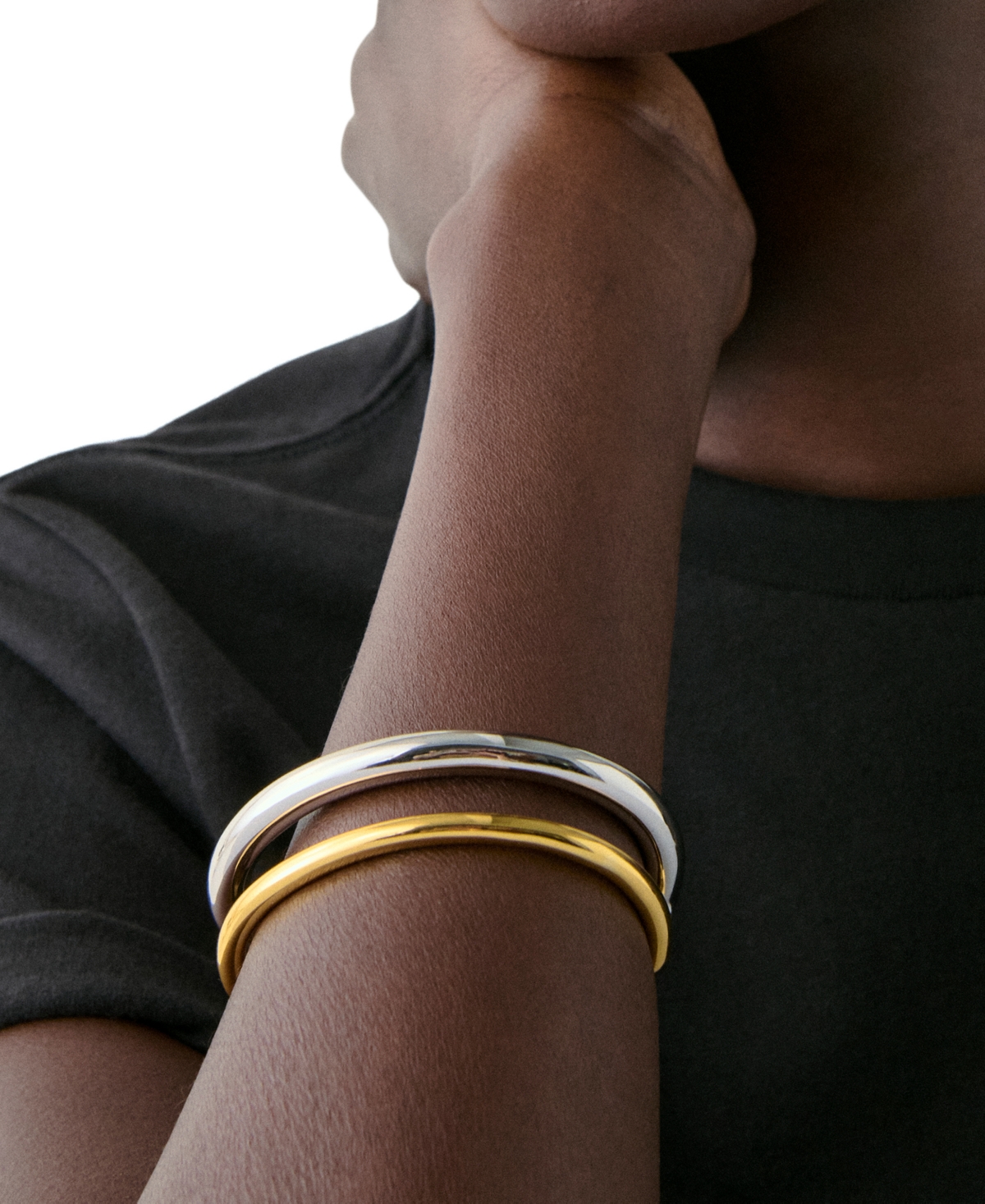 Kate Spade Two-tone Interlock Cuff Bracelet In Gold