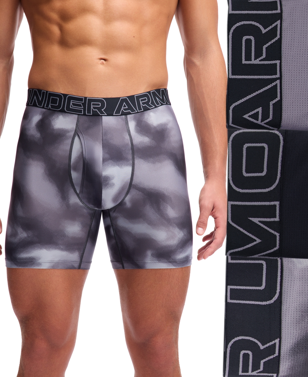 Under Armour Men's 3-pk. Performance Tech 6" Boxer Briefs In Black