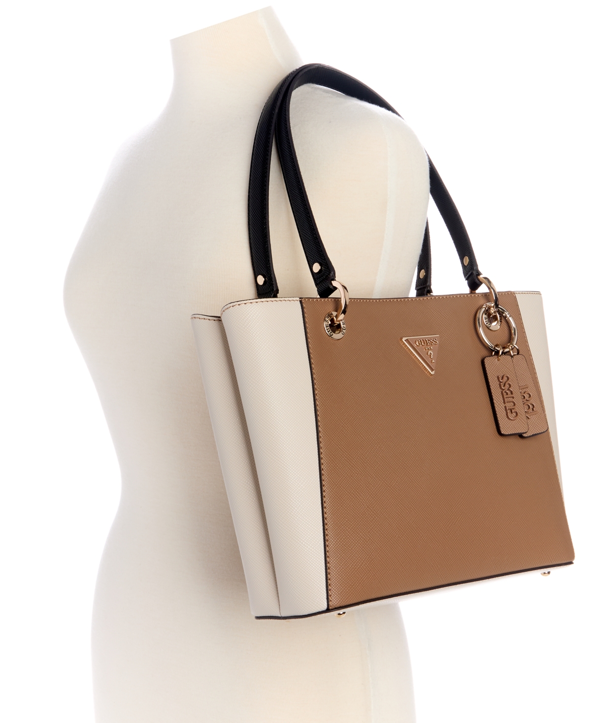 Guess Noelle Ii Small Tote In Brown