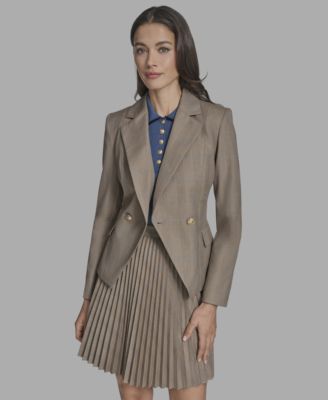 BCBG - Women's Plaid Notched Collar Blazer
