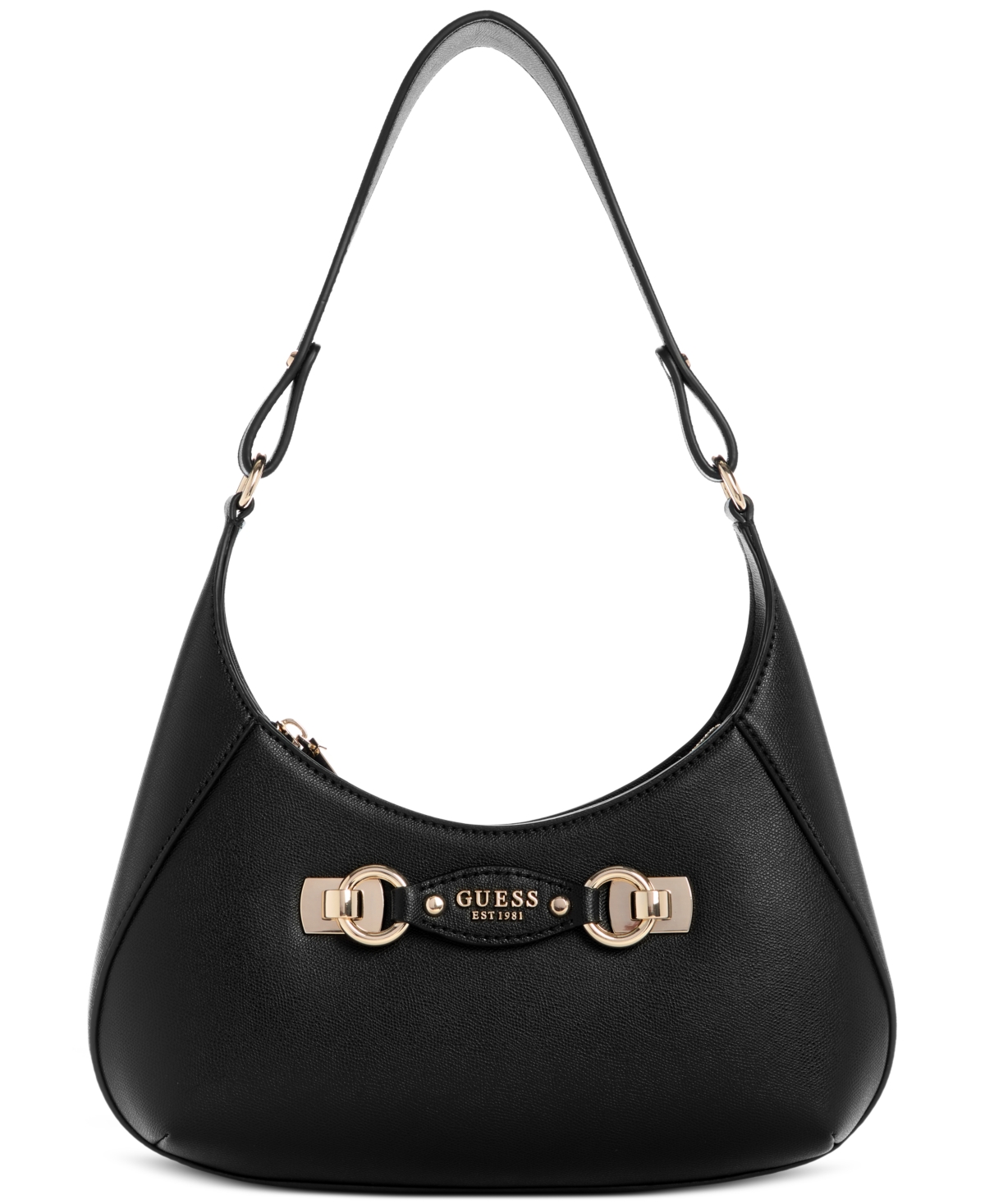 Guess Mimina Small Top Zip Shoulder Bag In Black