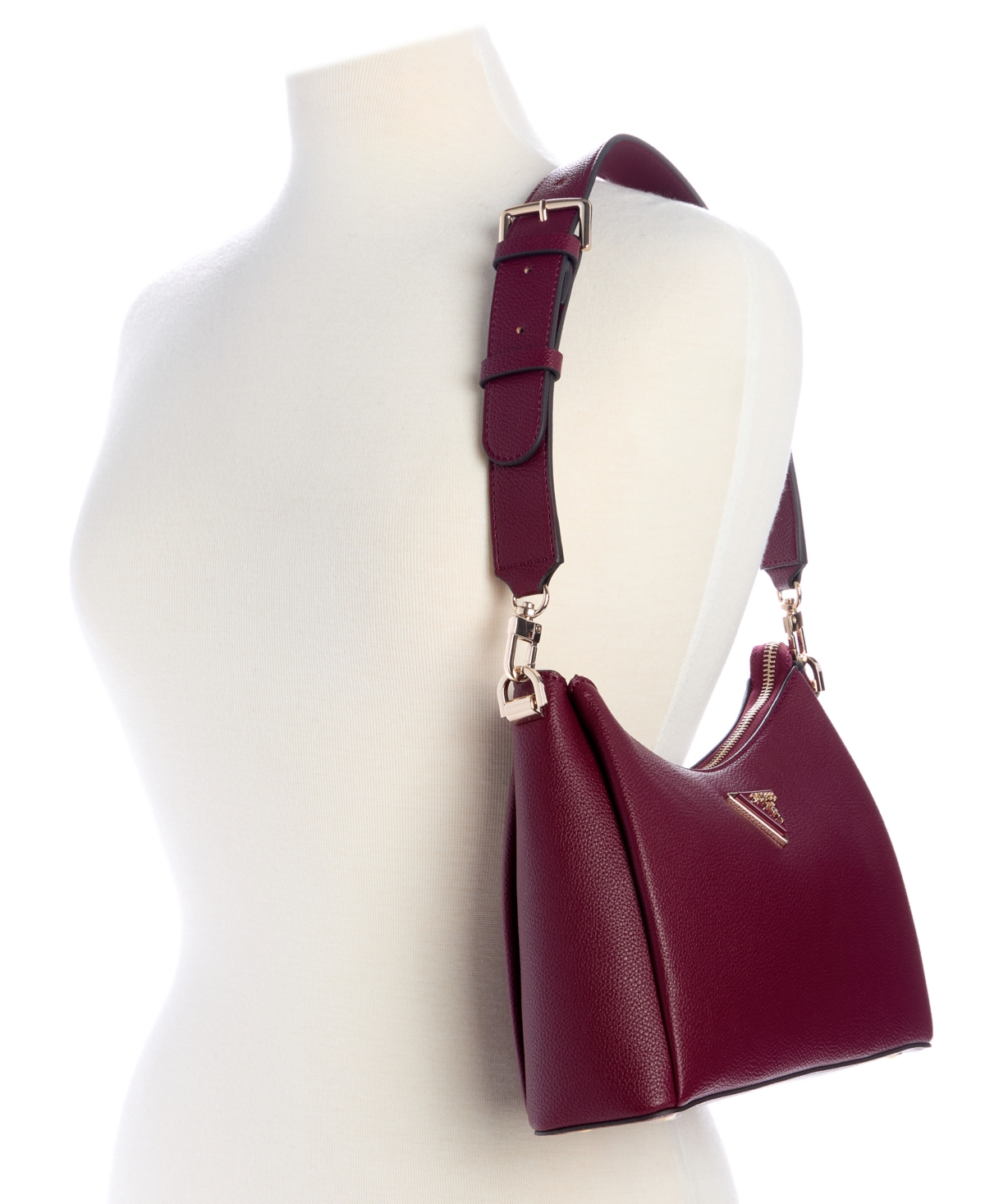 Guess Meridian Ii Small Shoulder Bag In Burgundy