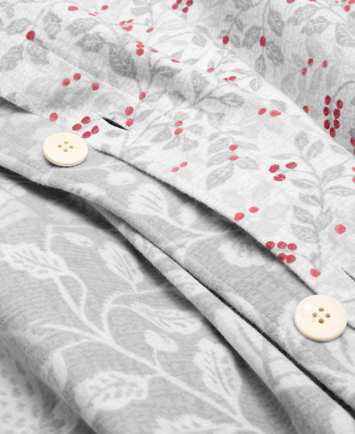 Charter Club Festive Damask Flannel 2-pc. Duvet Set, Twin, Macy's Exclusive In Gray