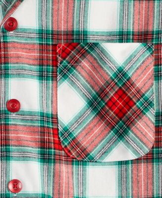 Men's Merry Plaid Notch Collar Matching Family Pajamas Set, Created for Macy's