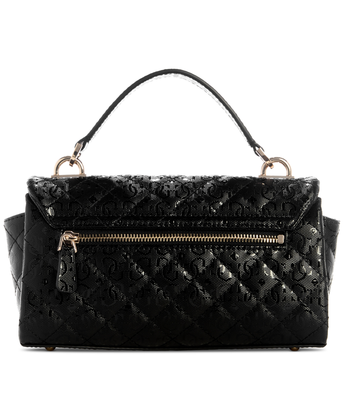 Guess Idra Small Top Handle Quilted Flap Crossbody Bag In Black