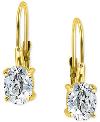 Giani Bernini - Cubic Zirconia Oval Leverback Drop Earrings in 18k Gold-Plated Sterling Silver