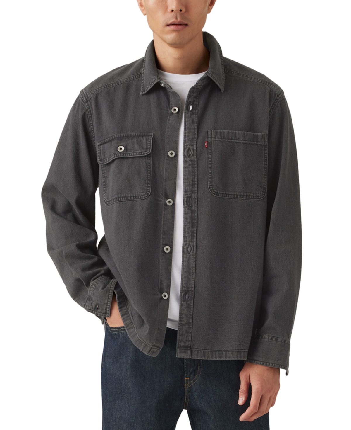 Levi's Truckee Long-sleeve Overshirt In Gray
