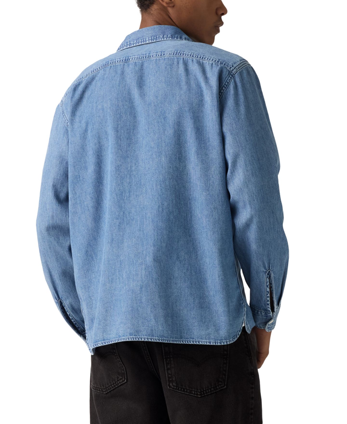 Мужская рубашка Levi's Relaxed-Fit Long-Sleeve Button-Front Worker, цвет: Индиго варёный — фото 2