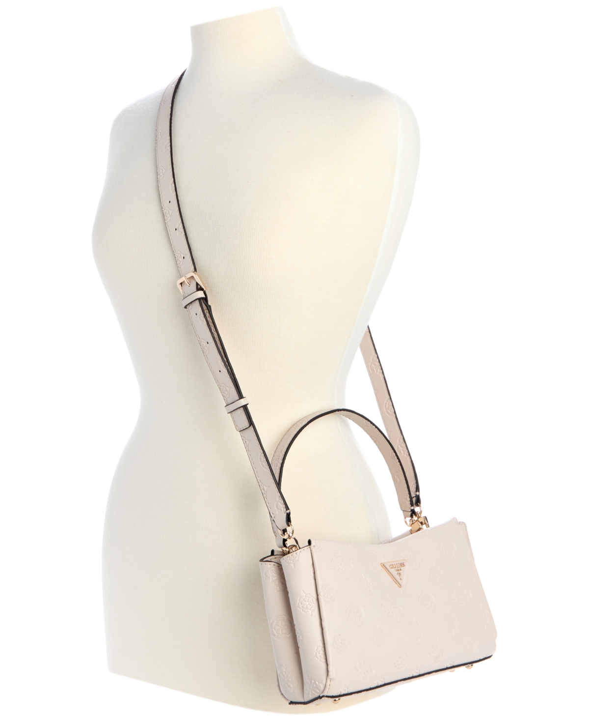 Guess Tisha Small Logo Crossbody Bag In Brown