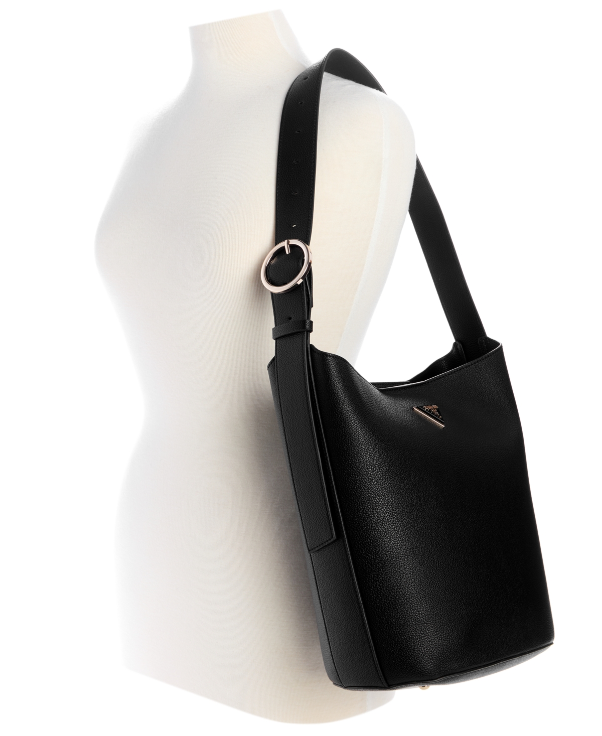 Guess Meridian Ii Medium Bucket Bag In Black