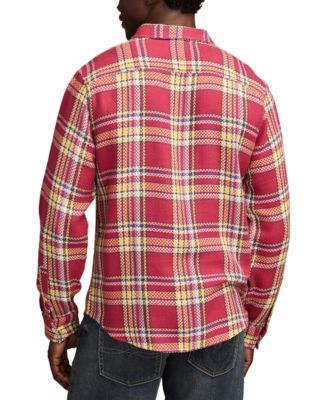 Men's Long Sleeve Plaid Flannel Button-Front Shirt