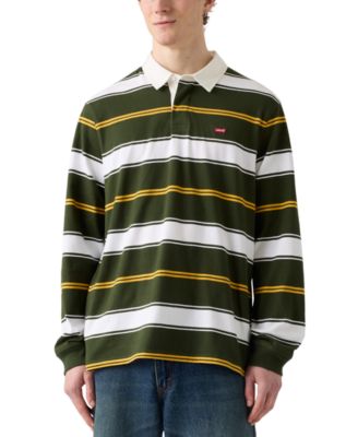 Levi's - Men's Relaxed-Fit Long Sleeve Striped Rugby Shirt