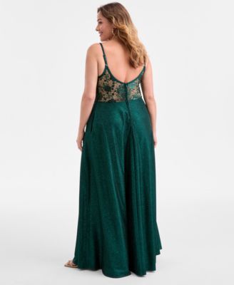 Trendy Plus Size Glitter Sleeveless Gown