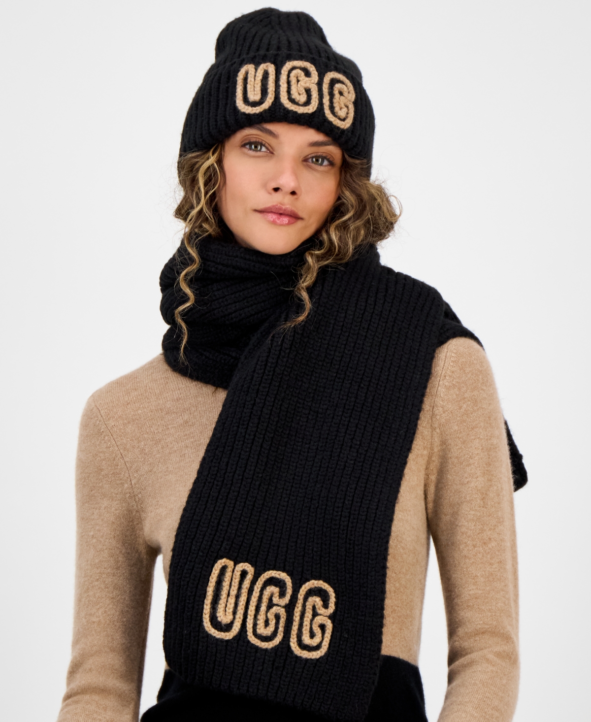 Ugg Chunky Crafted Rib Beanie In Black