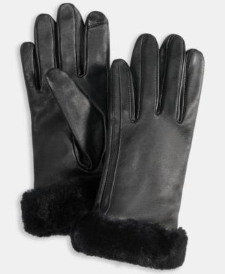 UGG® - Sheepskin-Cuff Leather Gloves