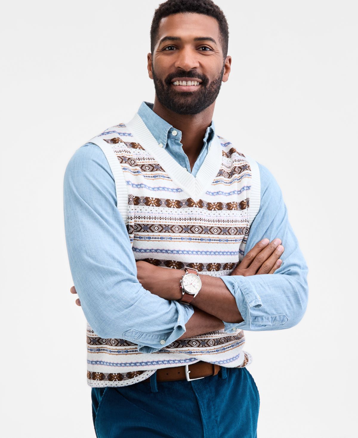 Мужской вязаный жилет Drake Fair Isle, эксклюзивный бренд Macy's