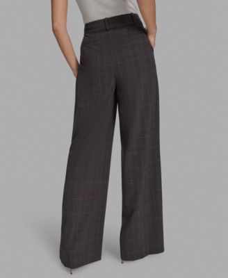 Women's Plaid Wide-Leg Trousers