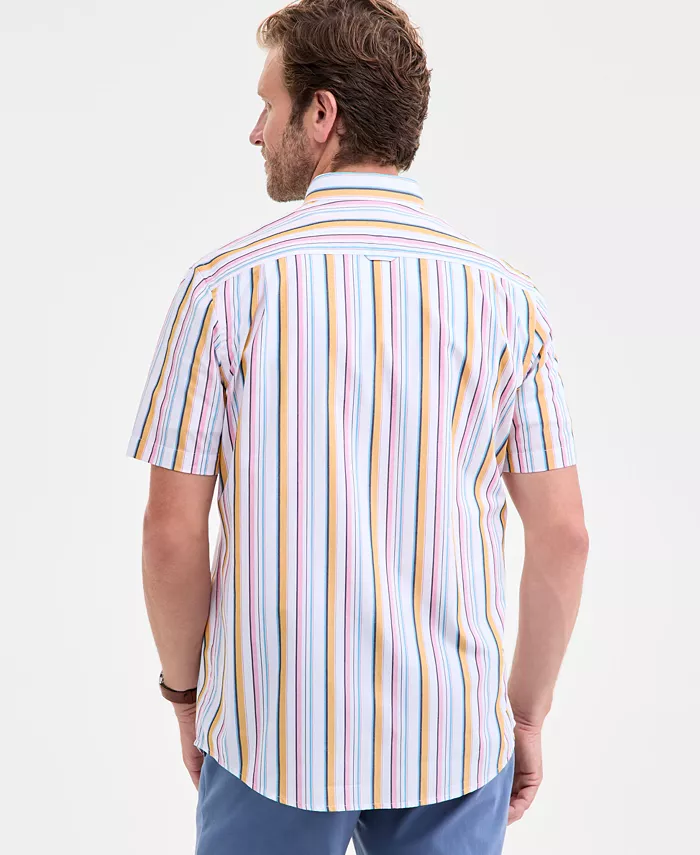 Men's Kara Stripe Short-Sleeve Button-Down Poplin Shirt - thumbnail 4