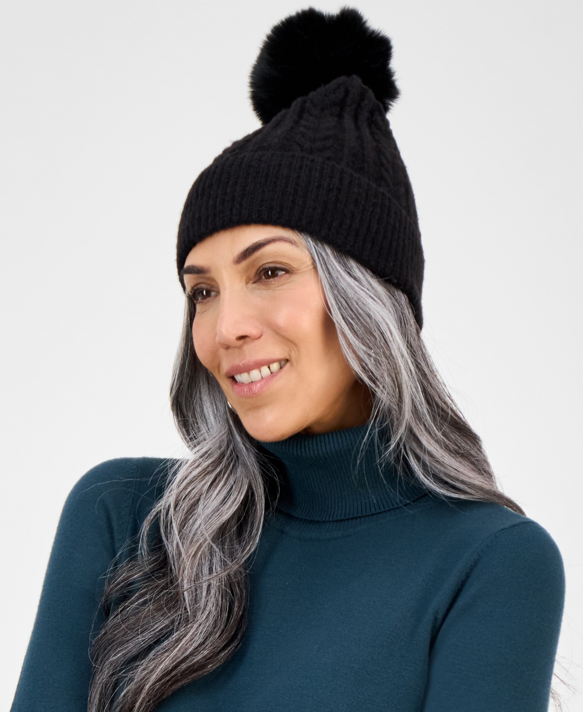 Style & Co Solid Cable Knit Beanie, Macy's Exclusive