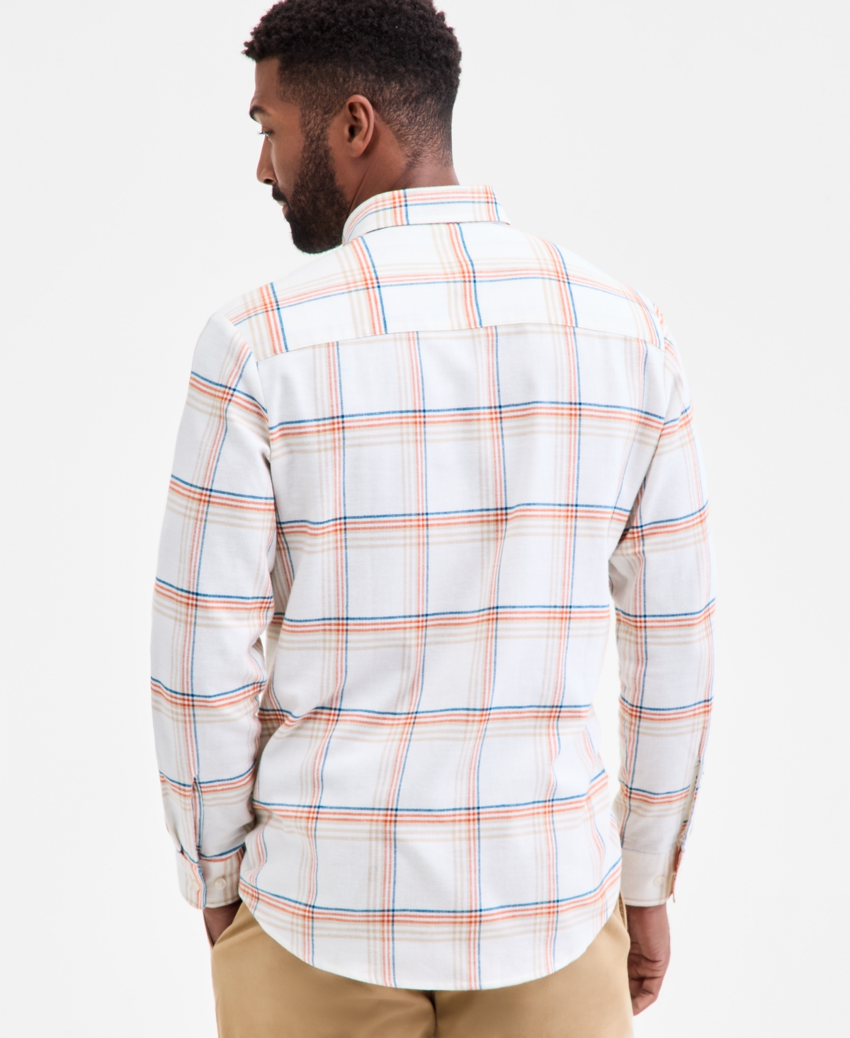 Club Room Men's Hunter Plaid Button-down Flannel Shirt, Macy's Exclusive In Multi