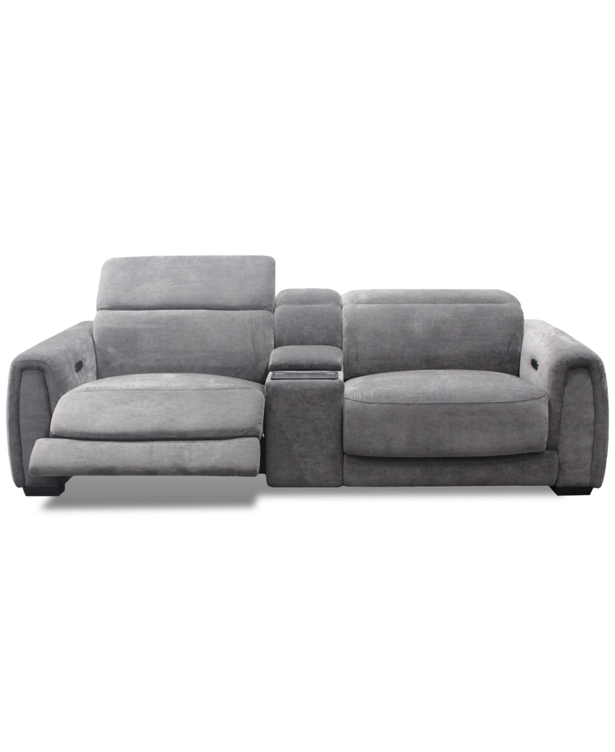 Macy's Brownell 3-pc.sofa Sectional With 2 Power Motion Chairs & 1 Console, Exclusively At  In Gray