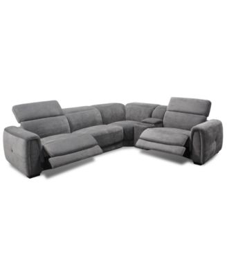 Brownell 5-Pc. L-Shape Sectional with 2 Power Motion Chairs & 1 Console, Exclusively at Macy's