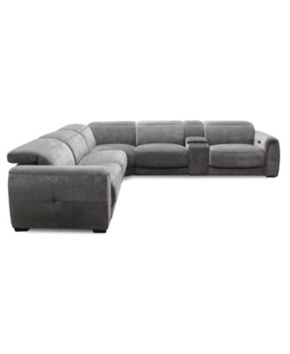 Brownell 6-Pc. L-Shape Sectional with 3 Power Motion Chairs & 1 Console, Exclusively at Macy's