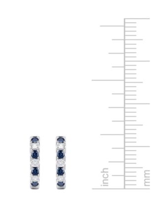 Emerald (1/6 ct. t.w.) & Diamond Accent Small Hoop Earrings in 10k Gold, 0.75" (Also in Ruby & Sapphire)