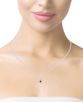 Tanzanite (1/2 ct. t.w.) & White Sapphire (1/10 ct. t.w.) Double Drop 18" Pendant Necklace in Sterling Silver