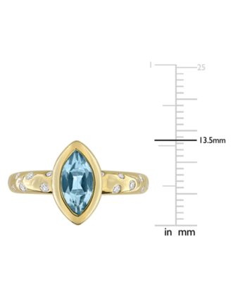 Blue Topaz (3/4 ct. t.w.) & Diamond (1/4 ct. t.w.) Band in 10k Gold