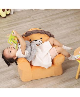Micromink Squishy Bean Bag Chair for Kids Ages 3+, Figural Lion