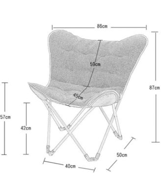 Sherpa Butterfly Chair, Blue