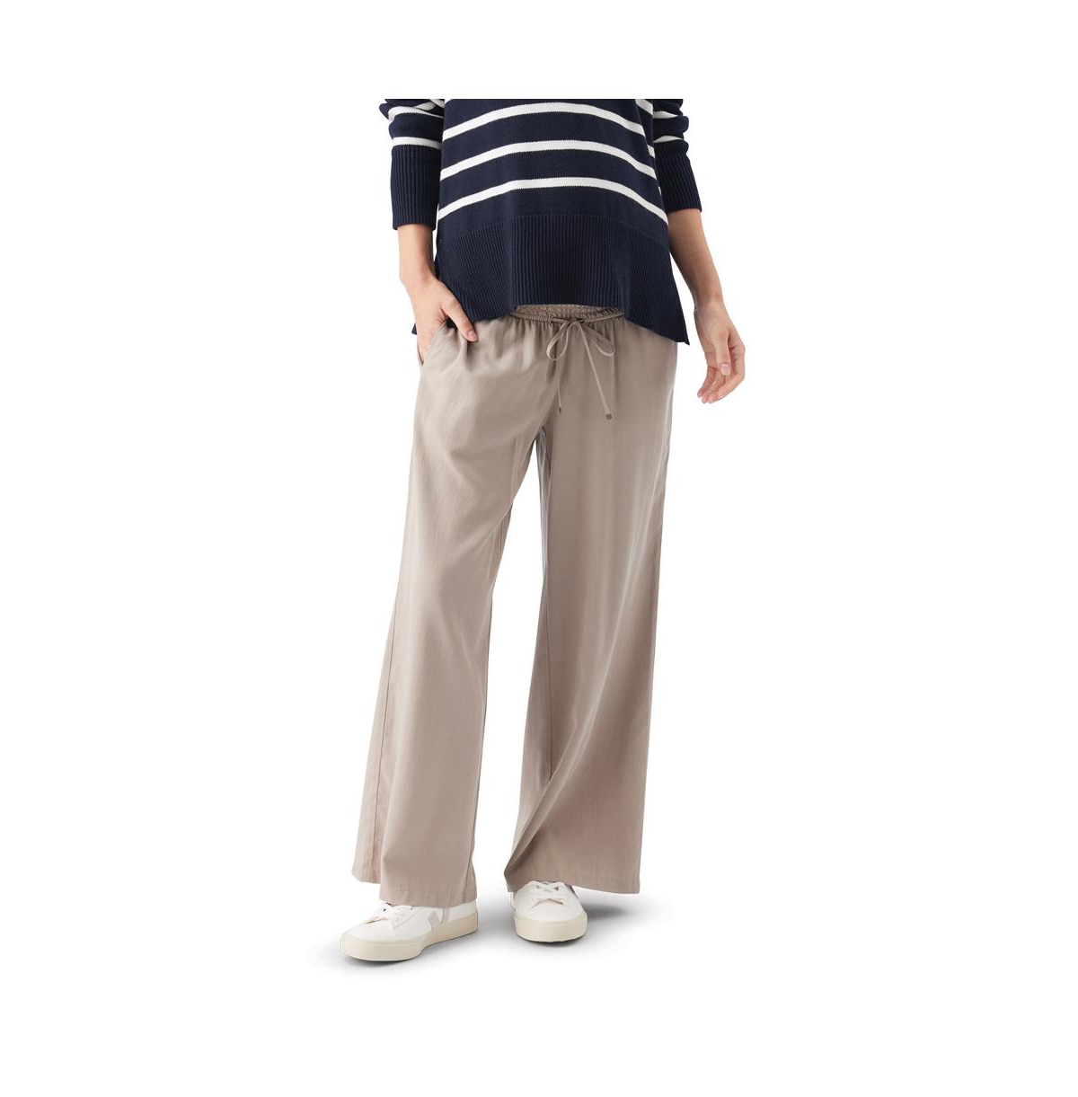 Maternity Ripe Wide Leg Tencel Pant - Taupe