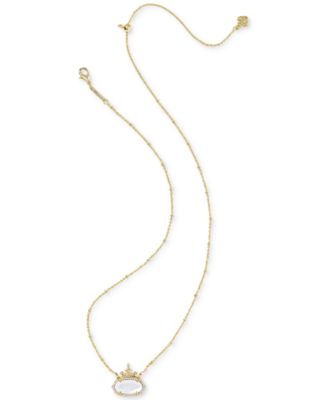 Disney Elisa Princess Colored Iridescent Abalone Pendant Necklace 14K Gold Over Brass