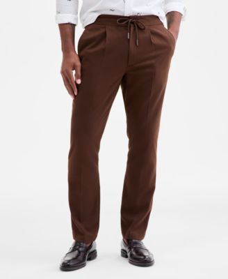 Men's Checked Plaid Pull-On Drawstring Trousers, Macy's Exclusive