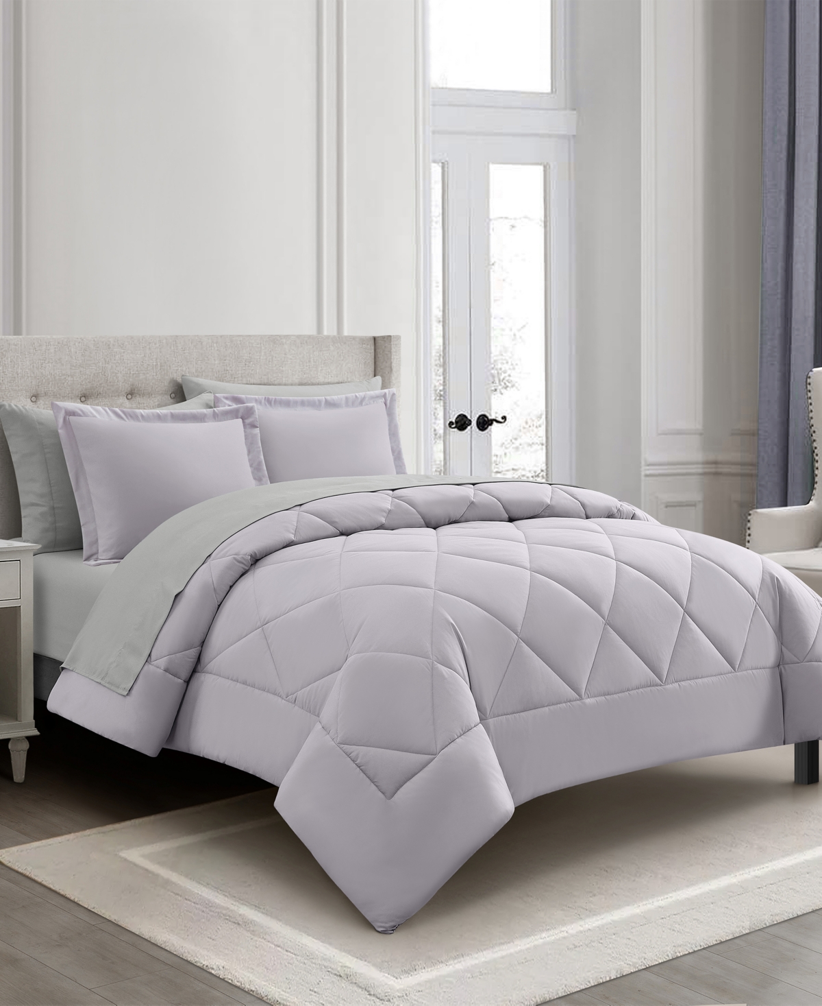 Stratford Park Arelia Geometric 7-pc. Comforter Set, Queen In Purple